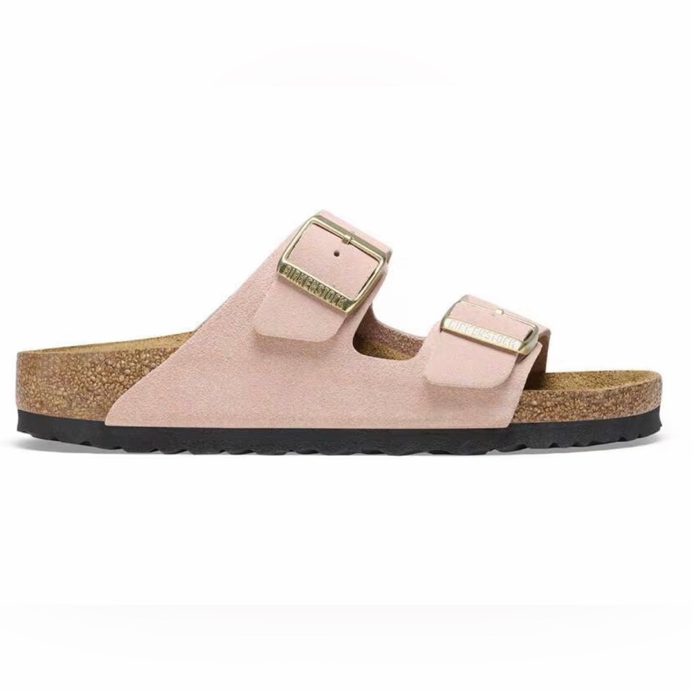 Birkenstock Arizona Two-Strap Sandal in Light Pink suede. Size 6 regular/wide - Picture 4 of 12